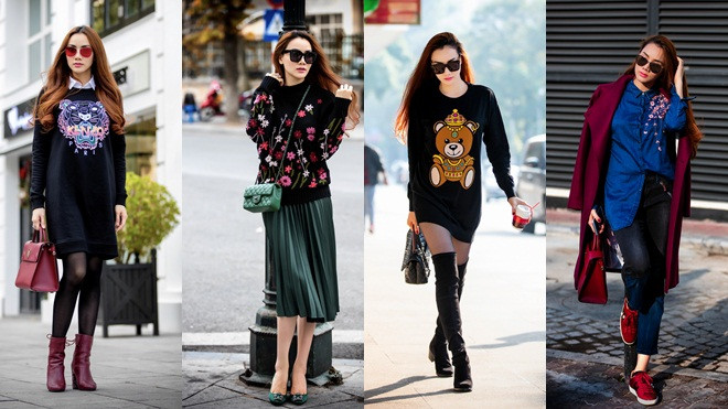 Trang Nhung trổ tài catwalk trên phố với những set đồ hiệu sang chảnh Ảnh 2