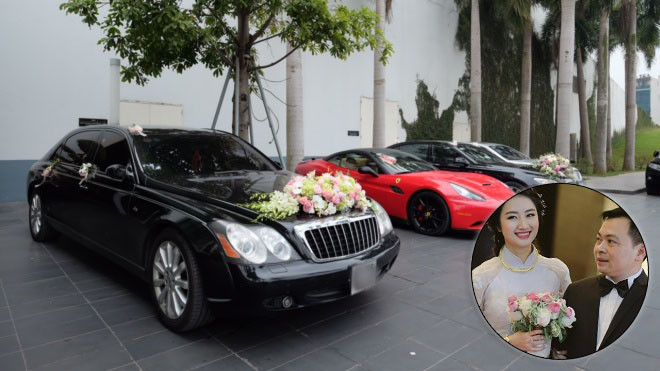 Choáng ngợp trước dàn siêu xe khủng trong lễ ăn hỏi của Thu Ngân và chồng đại gia Ảnh 2