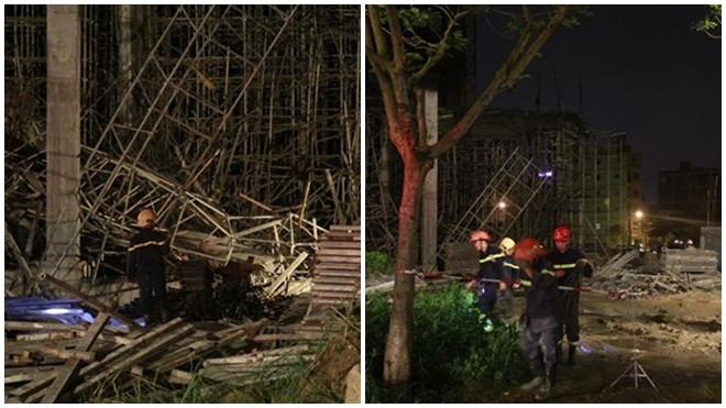 Kinh hãi với hiện trường vụ sập giàn giáo tòa nhà ở Đà Nẵng Ảnh 2