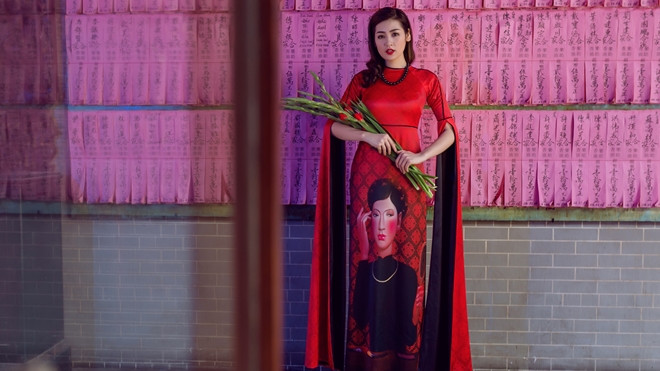 Tú Anh khoe nét Xuân trong trang phục áo dài của Adrian Anh Tuấn Ảnh 2