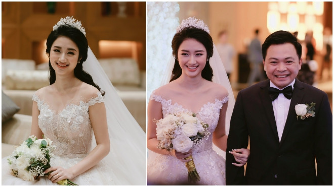 Hoa hậu Thu Ngân đẹp không tì vết bên chồng đại gia trong ngày cưới Ảnh 2