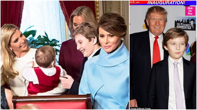Rụng tim với hành động đáng yêu của cậu út Barron Trump khi bố kí sắc lệnh ở Nhà Trắng Ảnh 2