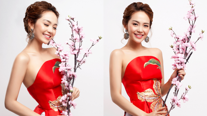 Nhìn Minh Hằng đẹp rạng rỡ thế này, lòng ai mà không tràn ngập xuân về? Ảnh 2