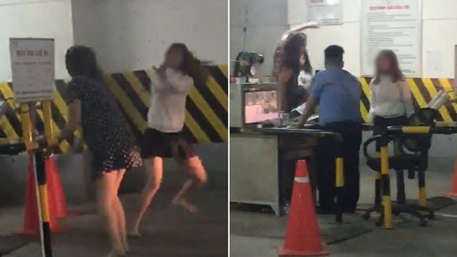 8 cô gái hỗn chiến ở bãi giữ xe Biên Hòa, bảo vệ xịt bình cứu hỏa giải tán Ảnh 2