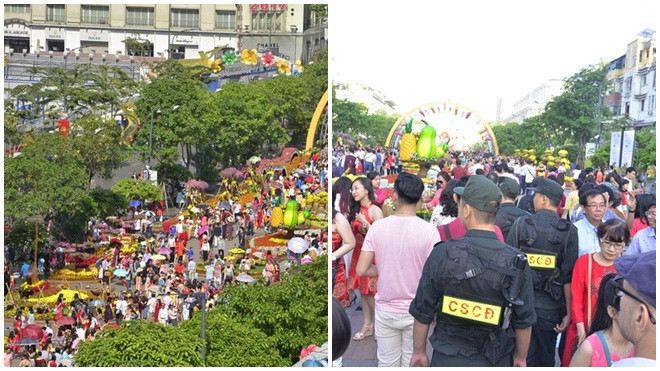 Đường hoa đông nghịt người ngày mùng 1 Tết Ảnh 2