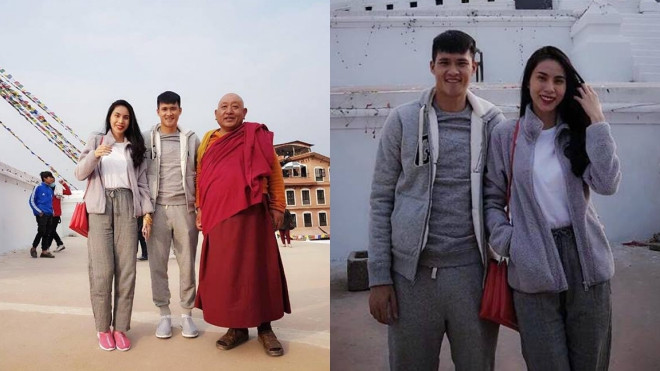 Thủy Tiên - Công Vinh giản dị hành hương về với đất Phật Ảnh 2