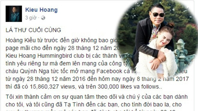 Tỷ phú Hoàng Kiều tuyên bố đóng facebook, gửi lời nhớ thương cuộc tình cũ Ảnh 2