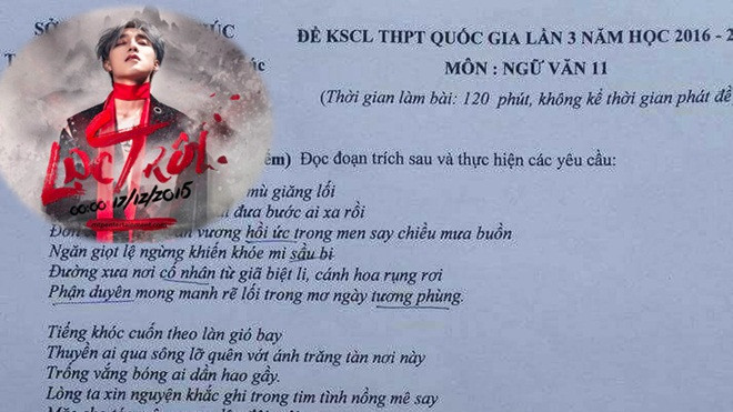 Ca khúc 'Lạc trôi' của ca sĩ Sơn Tùng được đưa vào đề thi Ngữ văn lớp 11? Ảnh 2
