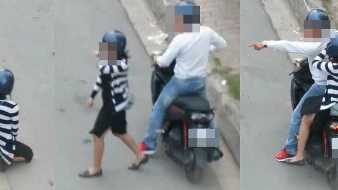 Cô gái xuống xe, quỳ gối xin lỗi giữa đường Hà Nội Ảnh 2