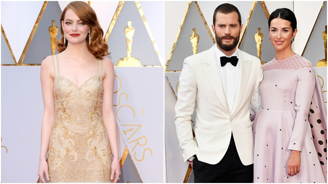 Thảm đỏ Oscar 2017: Emma Stone tỏa sáng, tài tử '50 sắc thái' râu ria xồm xoàm Ảnh 2