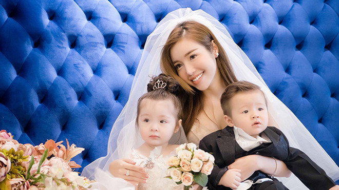 Không cần chú rể, cô dâu Elly Trần vẫn đầy lộng lẫy bên hai con nhân ngày 8/3 Ảnh 2