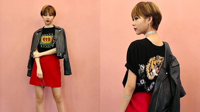 Phí Phương Anh diện áo thun Gucci, xuất hiện bất ngờ với tóc ngắn cực cá tính! Ảnh 2