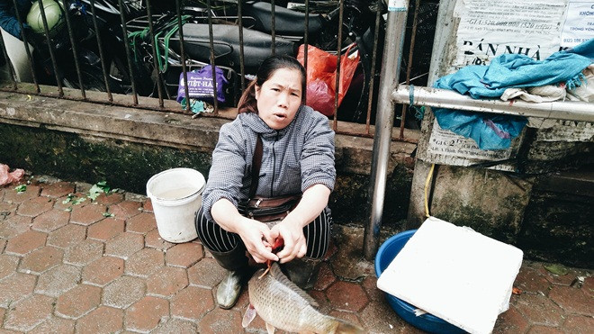 Gặp người phụ nữ dùng dây buộc cá bán rong trong ngày đầu Hà Nội lập lại trật tự Ảnh 2