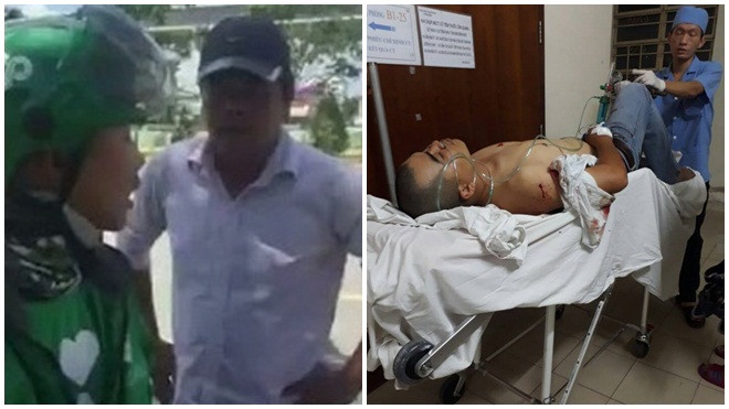 Xe ôm truyền thống tranh giành khách Grabbike, một người bị đâm tràn dịch màng phổi Ảnh 2