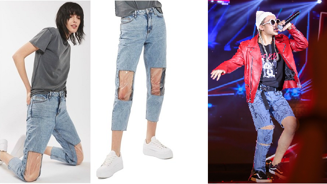 Đây là chiếc quần gây tranh cãi không kém so với kiểu quần 'ống cao ống thấp' của Sơn Tùng Ảnh 2