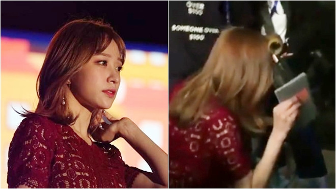 Thương khán giả đội mưa, Hani (EXID) vẫy tay không ngừng 'tiếp sức' fan từ trong hậu trường Ảnh 2