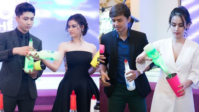 Tim - Trương Quỳnh Anh cùng vợ chồng Tú Vi khéo léo trổ tài làm bartender tại sự kiện Ảnh 2