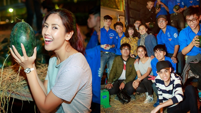 Hoa hậu Nguyễn Thị Loan mua 3,5 tấn dưa ủng hộ bà con miền Trung Ảnh 2