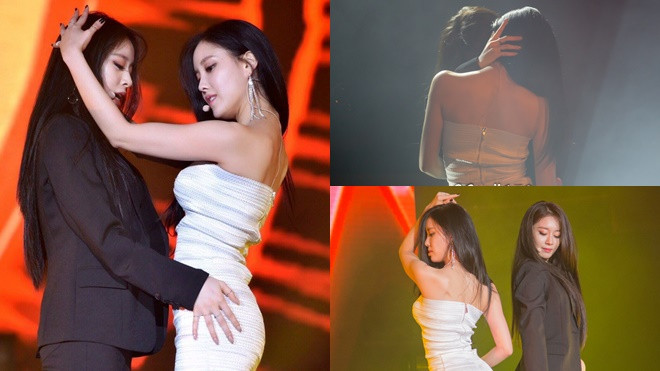 Jiyeon - Hyomin hóa cặp 'tình nhân' khiến fan bấn loạn với sân khấu 'Trouble Maker' Ảnh 2