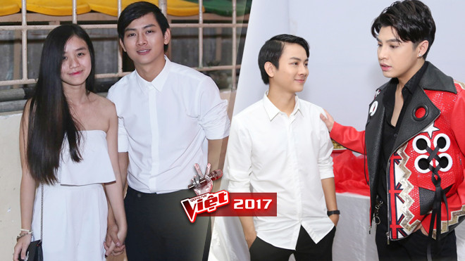 Hoài Lâm đơn giản với sơ-mi trắng, tình tứ cùng bạn gái trong hậu trường Chung kết 1 The Voice Ảnh 2