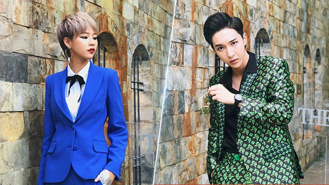 Key (MONSTAR) 'rủ rê' Phí Phương Anh diện suit đầy mạnh mẽ trong ngày ghi hình The Face Việt Nam Ảnh 2