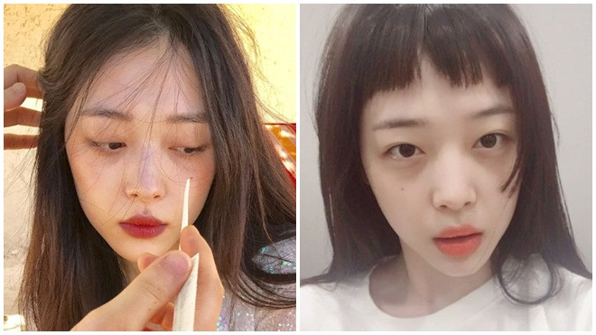 Gây sốc với kiểu tóc mới ngắn tủn và siêu ngố, Sulli bị cư dân mạng chê bai hết lời Ảnh 2