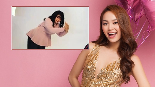 'Sắc đẹp ngàn cân': Minh Hằng vất vả tạo dáng khi mang vác 15kg silicon trên người Ảnh 2