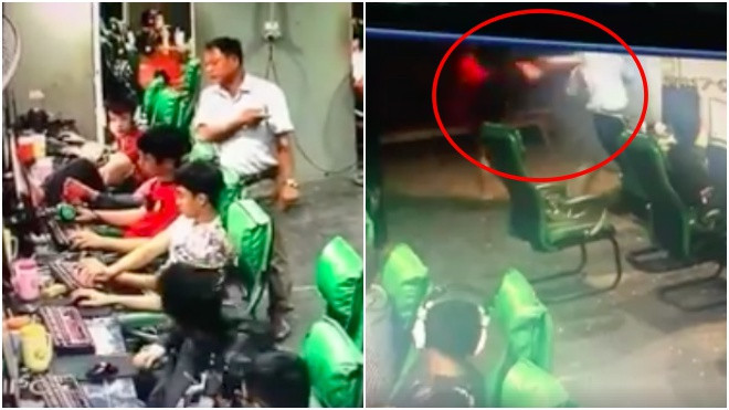Clip gây phẫn nộ: Bị bố đánh giữa quán game, nam thiếu niên tức giận phản đòn đánh trả Ảnh 2