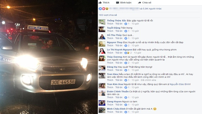 Tài xế taxi kiên nhẫn gần 1 tiếng đợi khách quay lại để trả tiền thừa trong thời tiết mưa lụt ở Hà Nội Ảnh 2