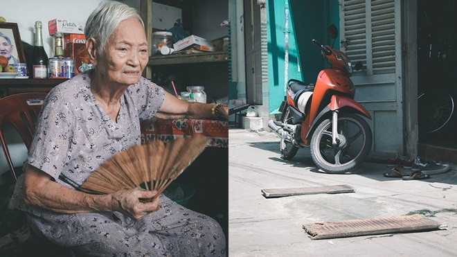 Cụ bà Hà Nội 80 tuổi tự tay trám ổ gà trong con hẻm Sài Gòn Ảnh 2