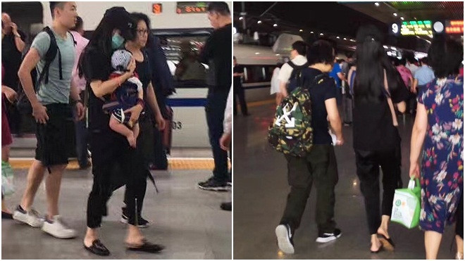 Không còn hình tượng minh tinh, Angela Baby ra dáng mẹ bỉm sữa khi xuất hiện cùng con trai ở ga tàu siêu tốc Ảnh 2