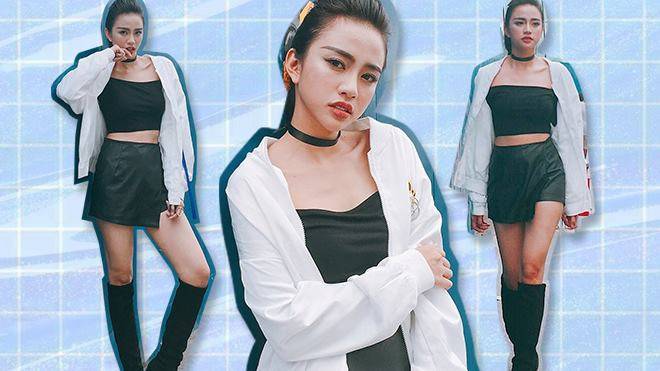 Thiên Nga khoe streetstyle đầy cá tính với hai sắc trắng - đen đối lập Ảnh 2