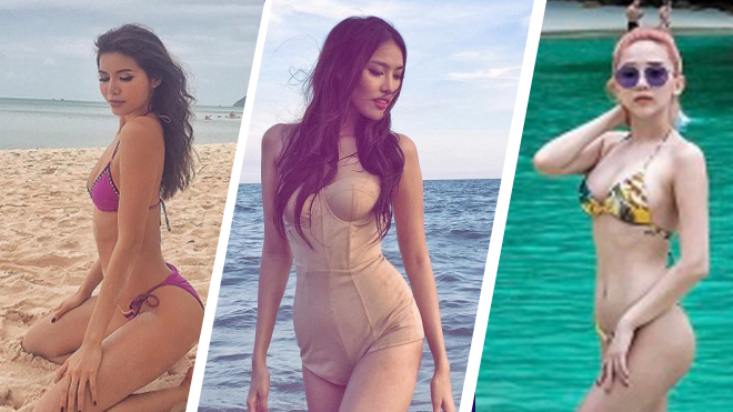 Không hẹn mà gặp, bộ ba quyền lực The Face 2017 diện bikini đơn sắc trong khi các 'bóng hồng' Việt mê mệt áo tắm họa tiết hoa lá hè Ảnh 2