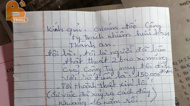 Lời thú tội ngọt ngào của bác công nhân sau 16 năm làm mất 2 bao xi măng của công ty Ảnh 2