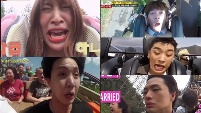 Cười cả ngày với 50 sắc thái của sao Hàn khi chơi tàu lượn siêu tốc Ảnh 2