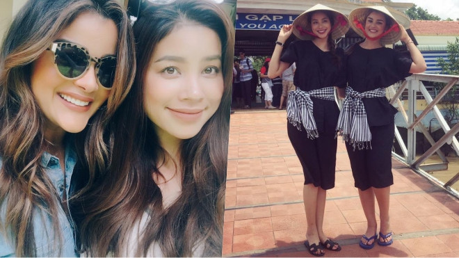 Clip Phạm Hương - Hoa hậu Dominican diện áo bà ba, đội nón lá du ngoạn sông nước miền Tây Ảnh 2