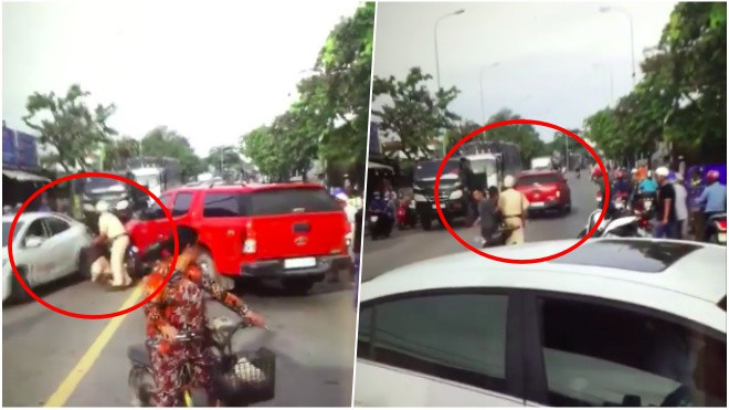 Đâm thẳng vào CSGT để mở đường 'máu', 2 xe ô tô tẩu thoát như phim hành động Ảnh 2