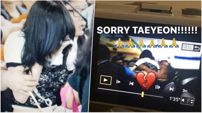 Gặp tình huống nguy hiểm ở sân bay Indonesia, Taeyeon (SNSD) té ngã xuống sàn và không ngừng rơi nước mắt Ảnh 2