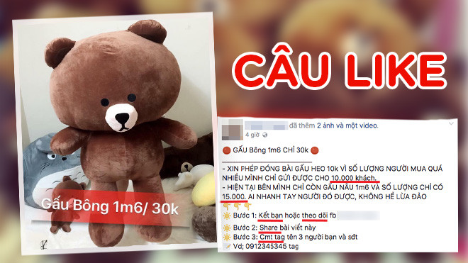 Nhận gấu bông khổng lồ chỉ với 10 nghìn đồng, hàng triệu người dùng Facebook bị lừa Ảnh 2