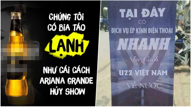 Hài hước hàng loạt dịch vụ ăn theo hai từ khoá đang hot nhất facebook: Ariana Grande bỏ show và U22 Việt Nam 'bỏ về' Ảnh 2