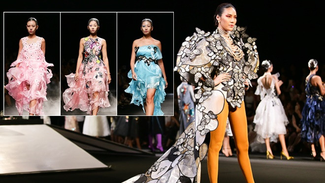 Hậu The Face, Lan Khuê xuất hiện đầy ma mị bên các 'gà chiến' trên sàn runway Ảnh 2