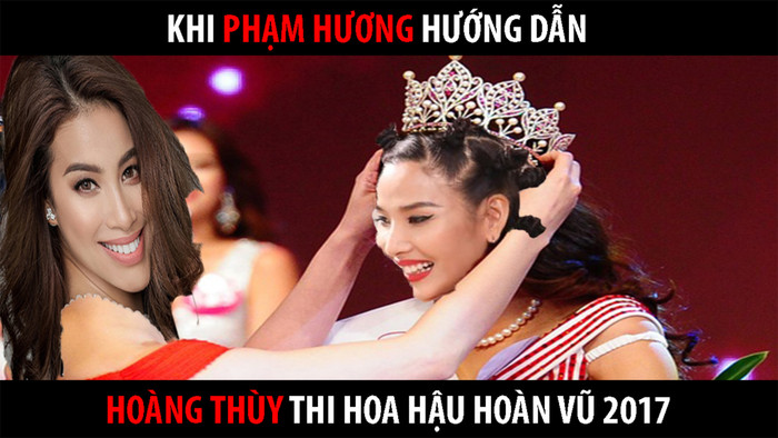 KHI PHẠM HƯƠNG HƯỚNG DẪN HOÀNG THUỲ THI HOA HẬU HOÀN VŨ 2017 Ảnh 2
