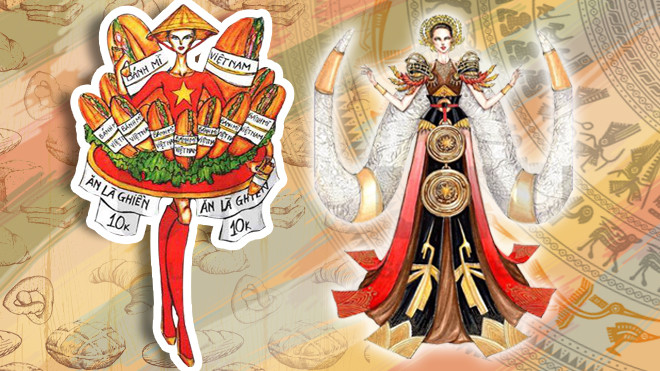 Phát sốt loạt trang phục truyền thống lấy ý tưởng từ bánh mì, ngà voi của Hoa hậu Hoàn vũ Việt Nam Ảnh 2