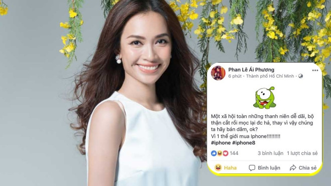 Ái Phương lên tiếng xin lỗi trước phát ngôn nhạy cảm: 'Thay vì cắt thận, hãy đi bán dâm để mua iPhone 8' Ảnh 2