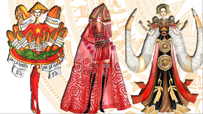 Loạt trang phục lấy ý tưởng từ Bánh mì, Hai Bà Trưng lọt top 15 thiết kế trang phục dân tộc cho Miss Universe Vietnam Ảnh 2