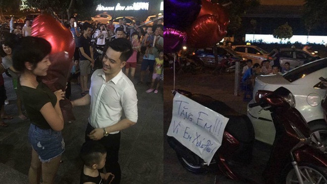 Clip: 'Soái ca' vác xe SH đề dòng chữ 'vì em xứng đáng’ tỏ tình ngay giữa phố Ảnh 2