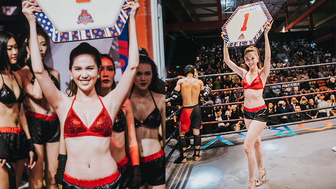 Ngọc Trinh làm ring girl, khoe đường cong 'chết người' tại giải võ thuật Ảnh 2