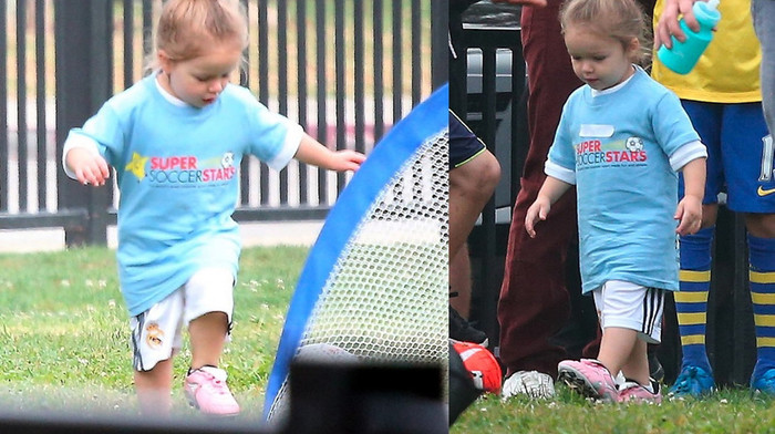 Harper 'quần đùi áo cộc' đá bóng với bố Beckham Ảnh 2