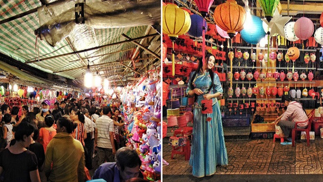 Phố lồng đèn nổi tiếng Sài Gòn rực rỡ và đông đúc trước đêm Trung thu Ảnh 2