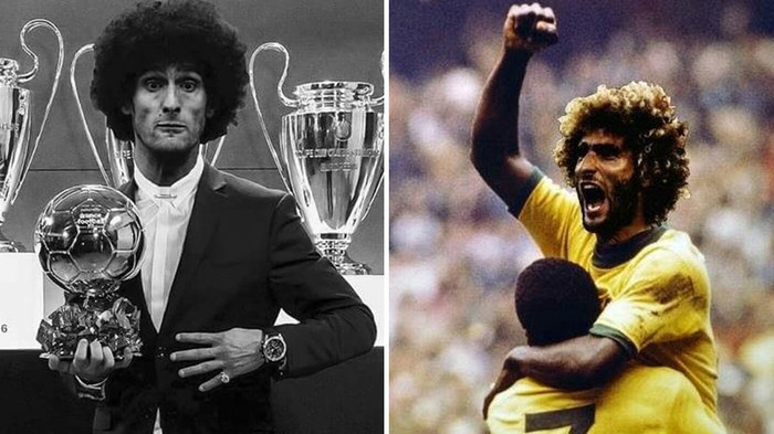 Ảnh troll: 'Chân gỗ' Fellaini đoạt 4 quả bóng vàng, xứng đáng thế chỗ 'vua bóng đá' Pele Ảnh 2